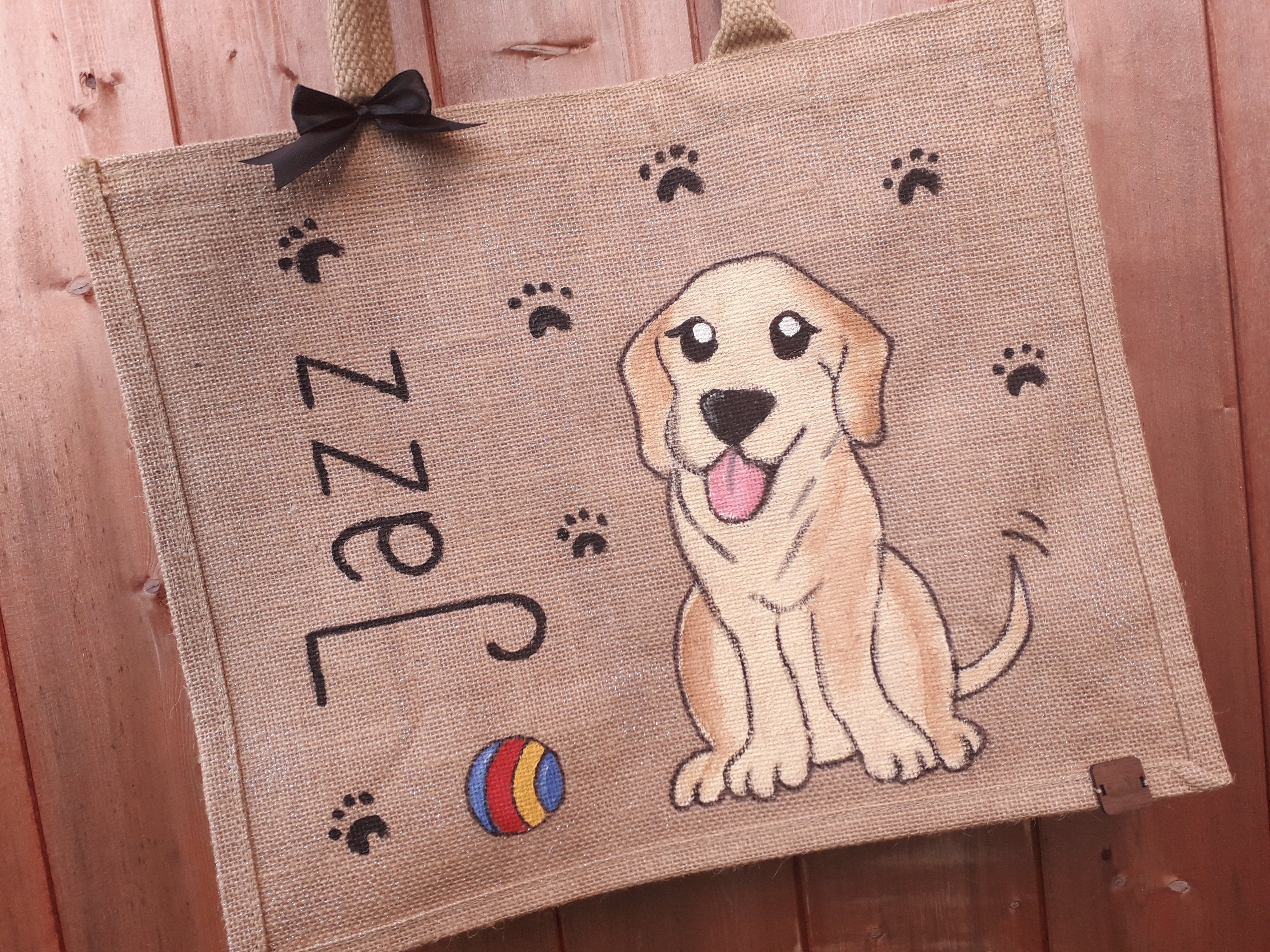 Hand painted best sale personalised jute bags