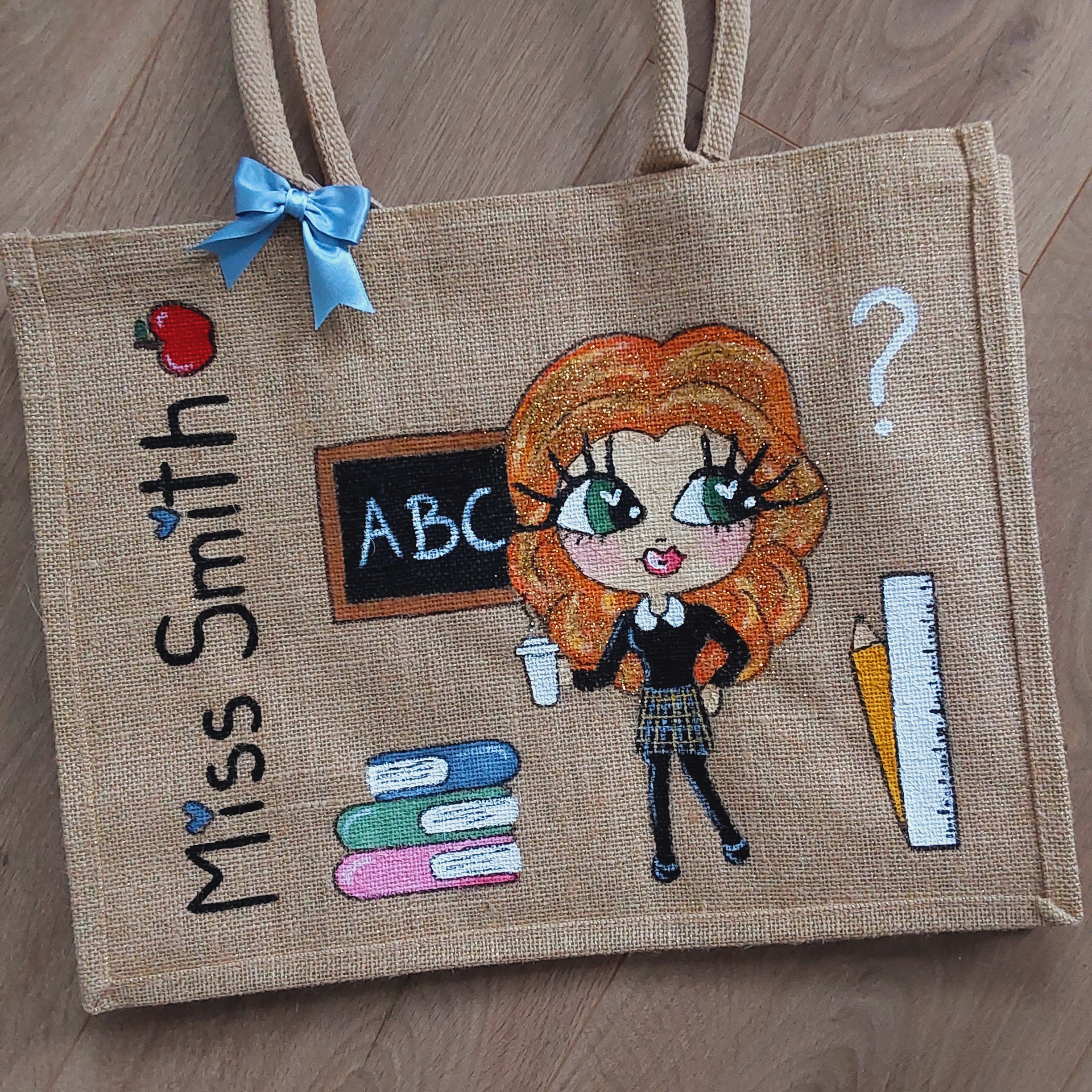 Personalised Teacher s Jute Bag Bowie Creations
