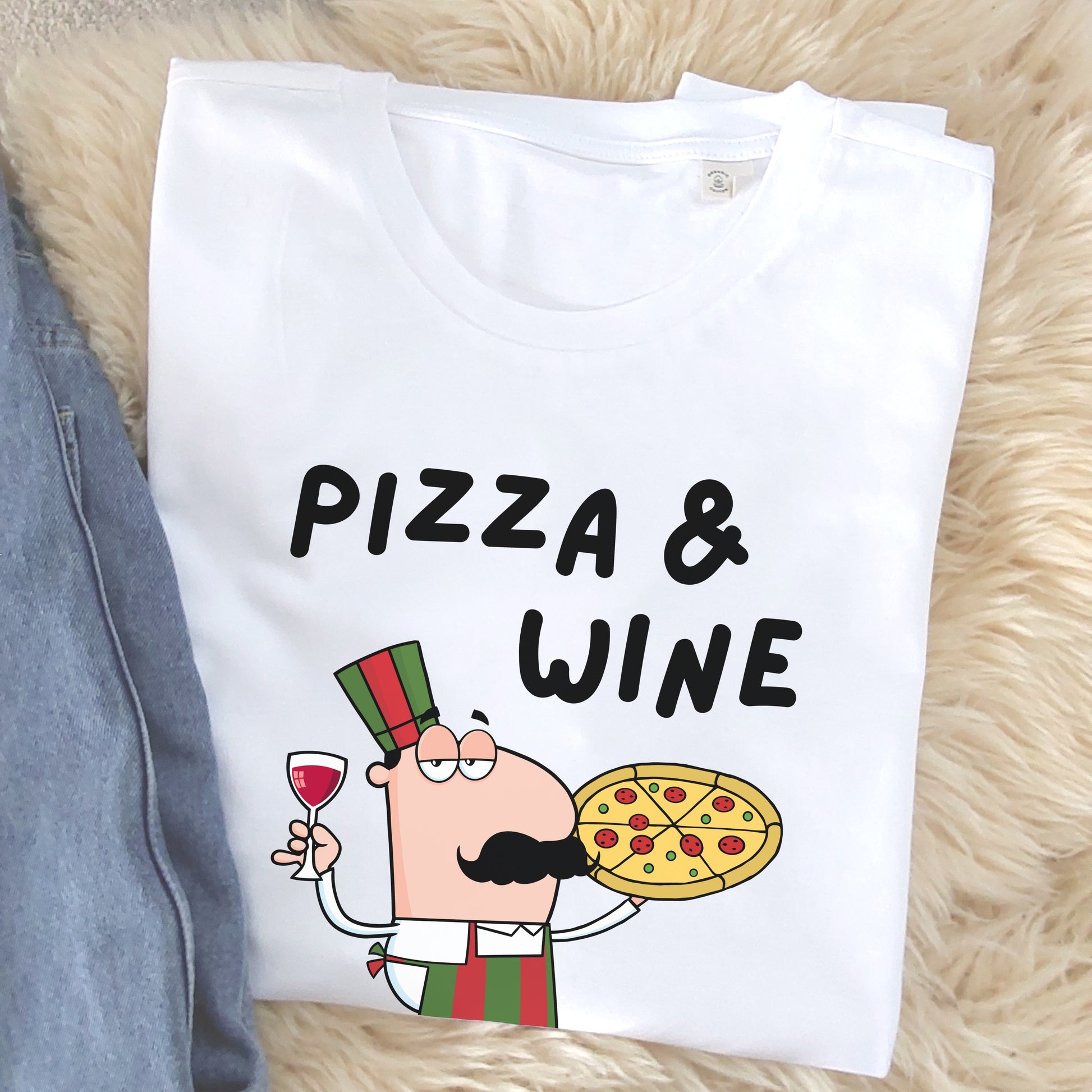 Pizza and wine tshirt