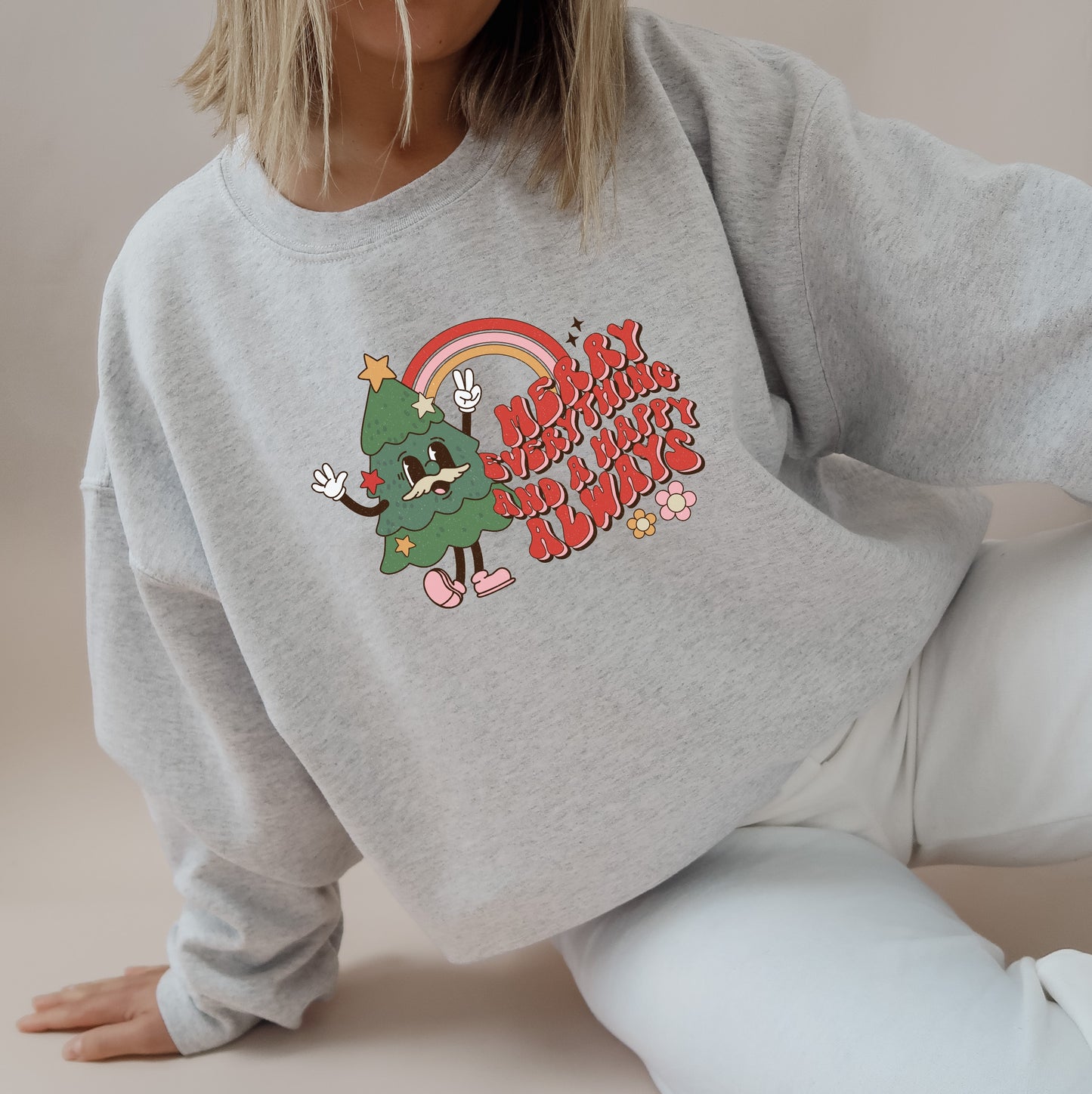 Merry Everything Retro Christmas Sweatshirt