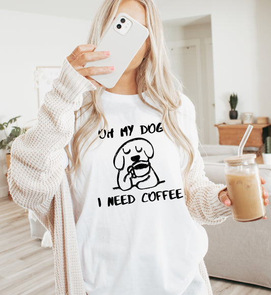 coffee and dog tshirt