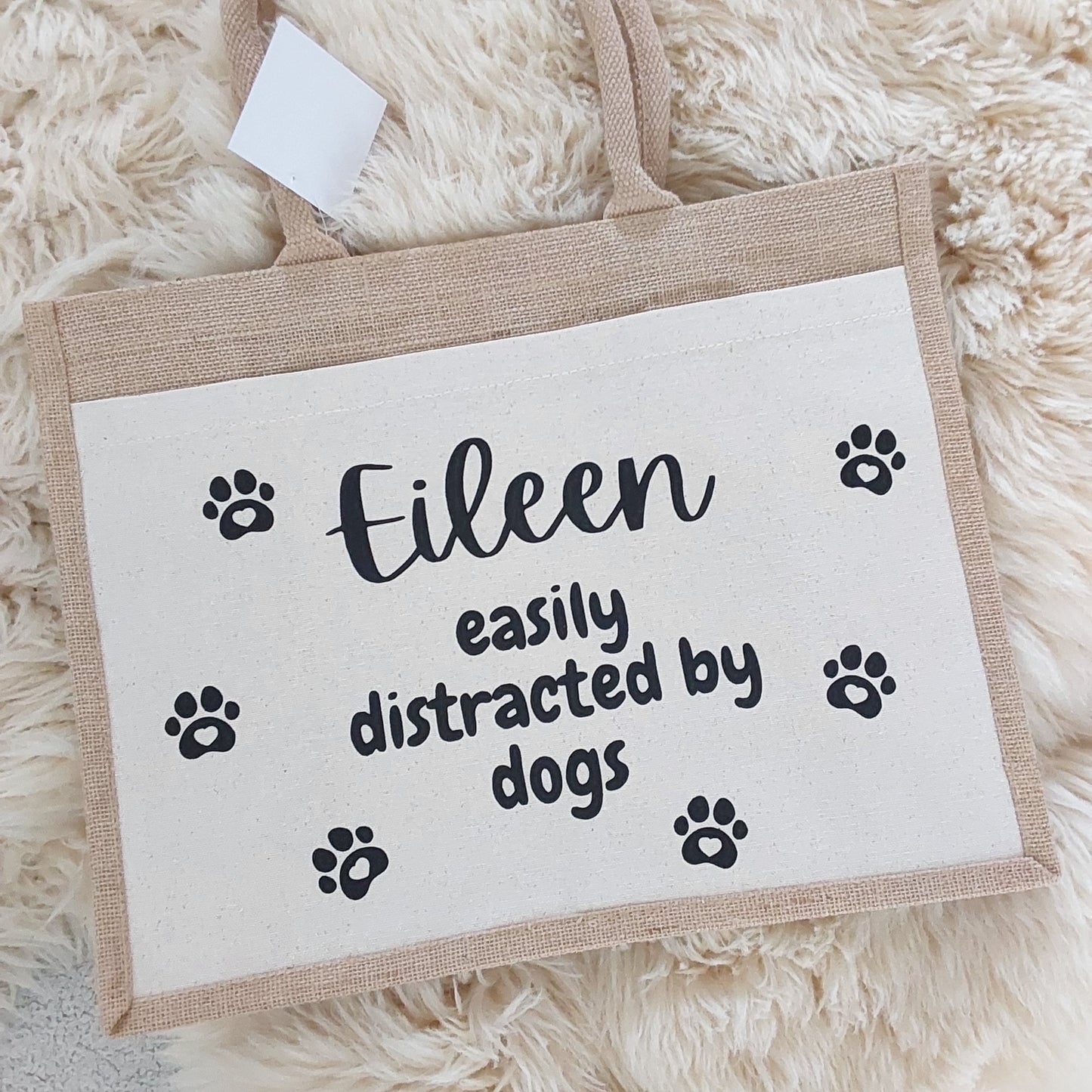 easily distracted by dogs tote bag