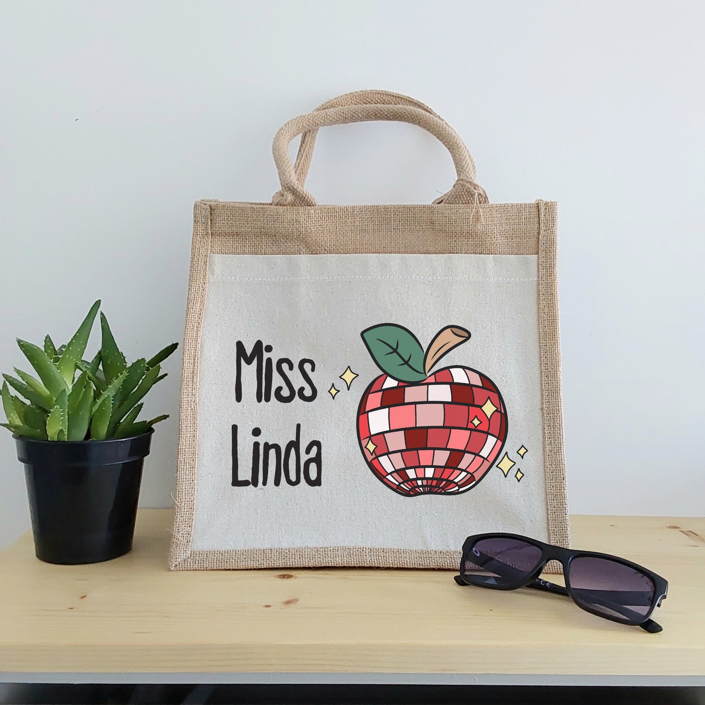 Personalised teacher jute bag size medium