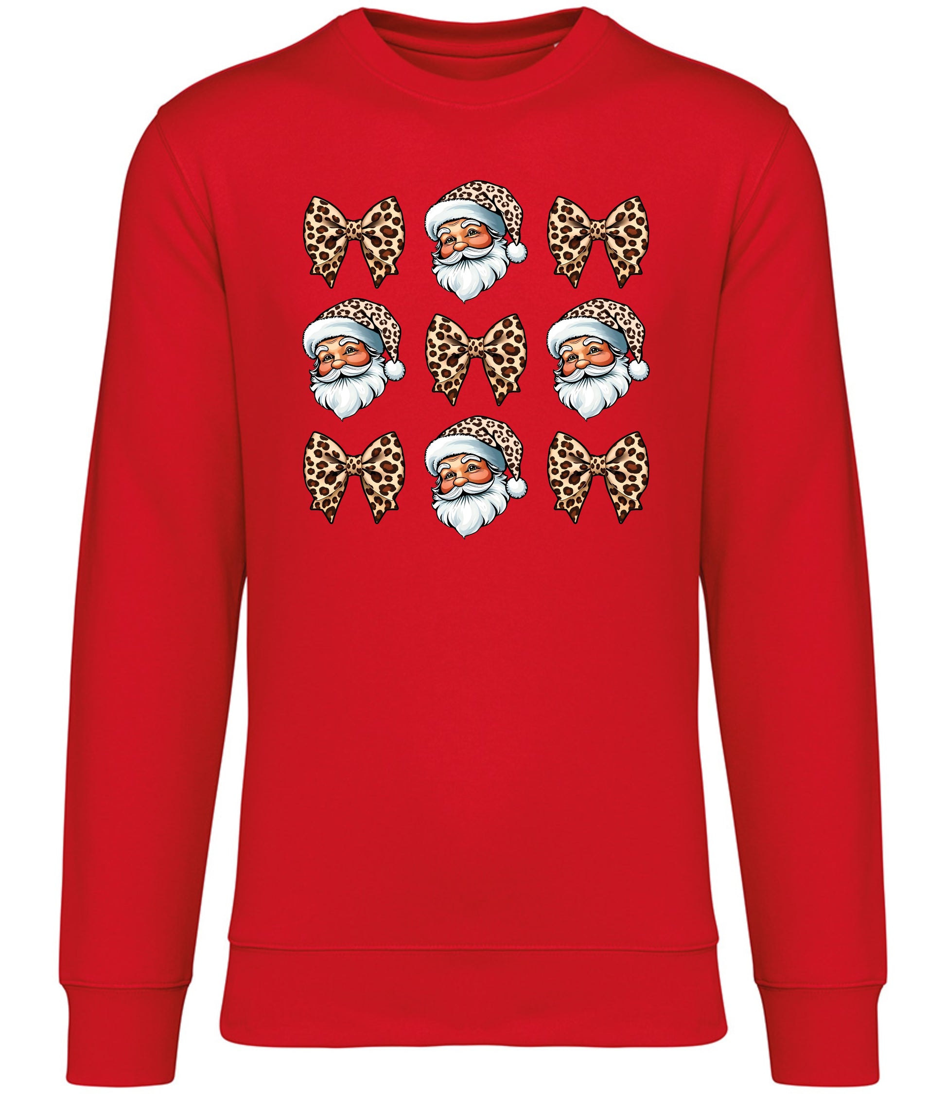 leopard print coquette christmas jumper