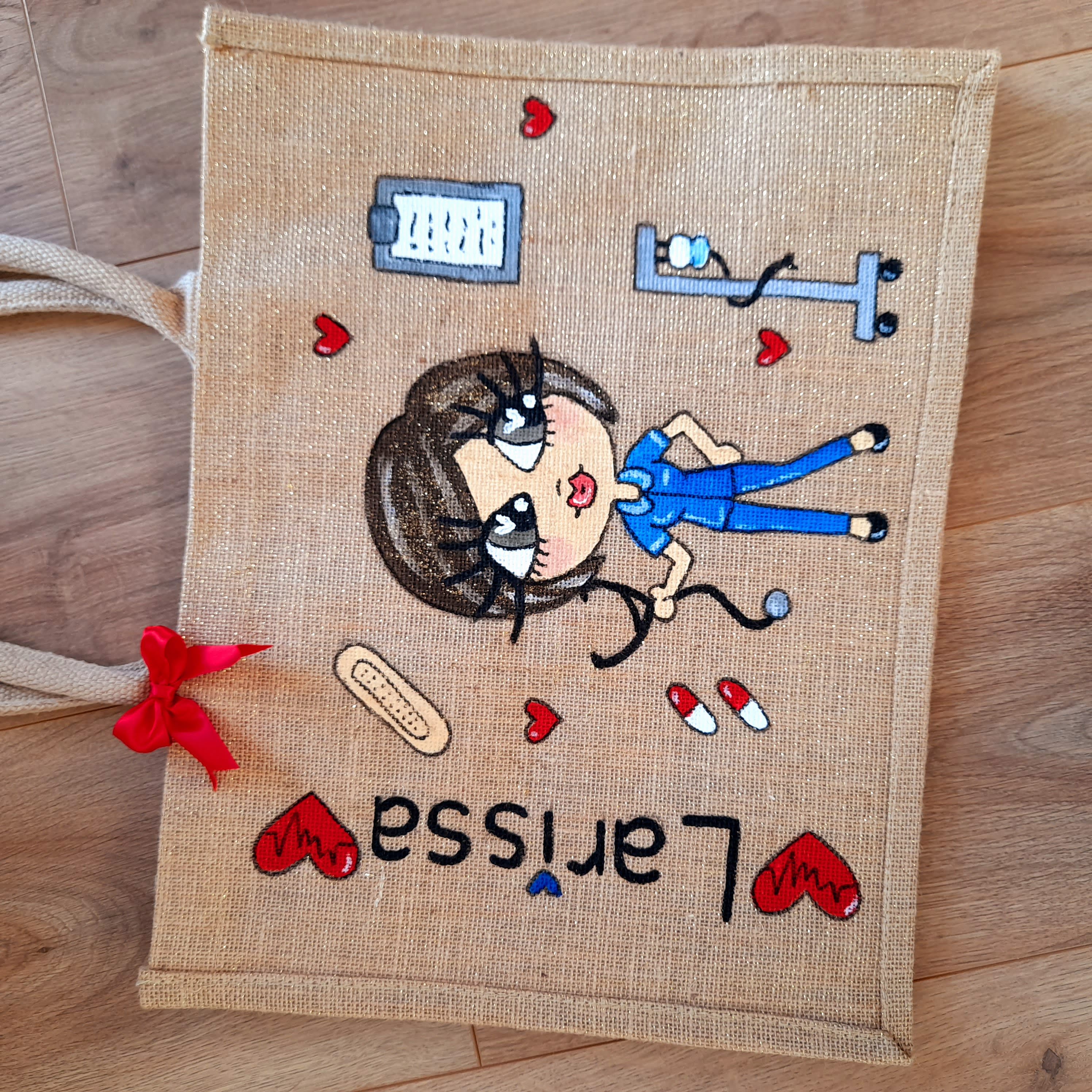 Personalised Nurse Jute Bag Bowie Creations