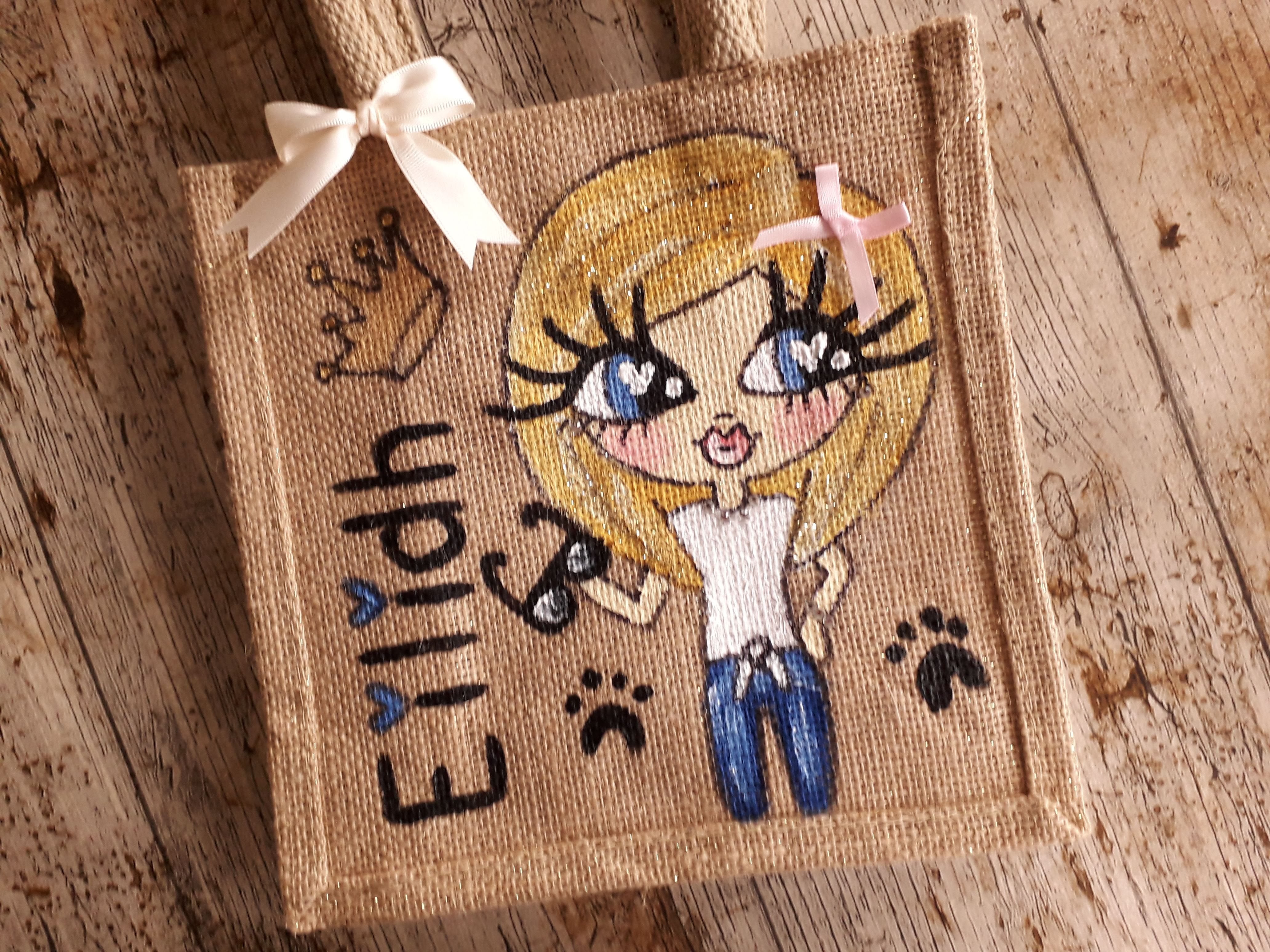 Small hessian bags on sale personalised